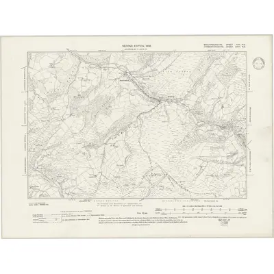 1903 Map of Brecknockshire XXV.NE, 1946 Print
