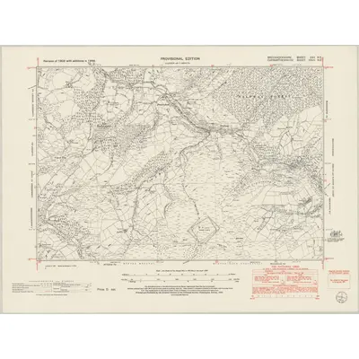 1948 Map of Brecknockshire XXV.NE, 1953 Print