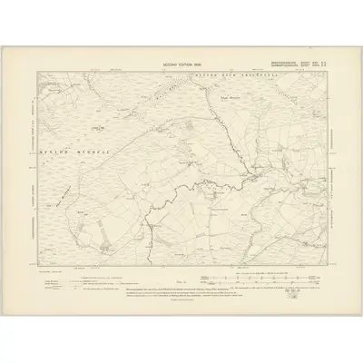 1903 Map of Brecknockshire XXV.SE, 1906 Print