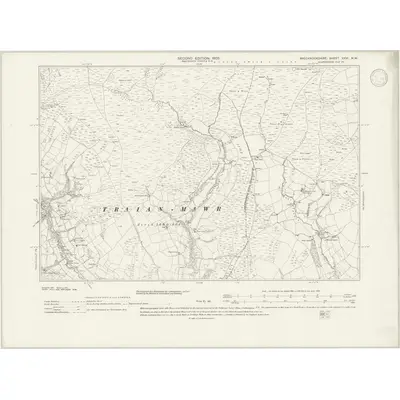 1903 Map of Brecknockshire XXVI.NW, 1946 Print