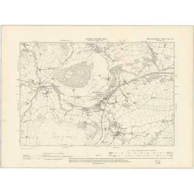 1903 Map of Brecknockshire XXVI.SE, 1905 Print