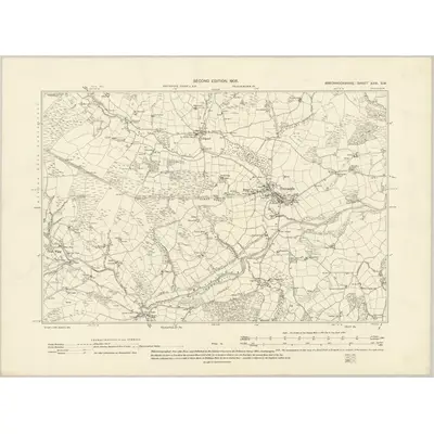 1903 Map of Brecknockshire XXVI.SW, 1905 Print