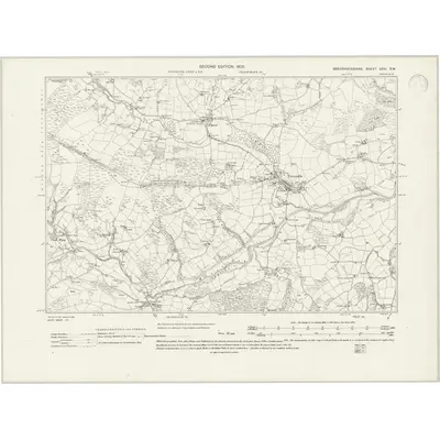 1903 Map of Brecknockshire XXVI.SW, 1946 Print