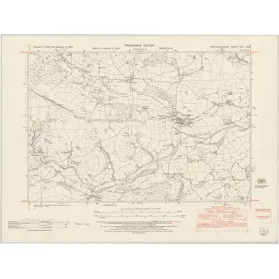 1948 Map of Brecknockshire XXVI.SW, 1953 Print