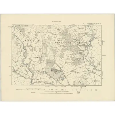 1887 Map of Brecknockshire XXVII.NE