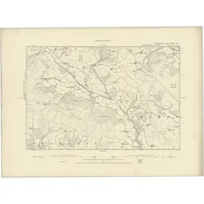 1886 Map of Brecknockshire XXVII.NW, 1887 Print