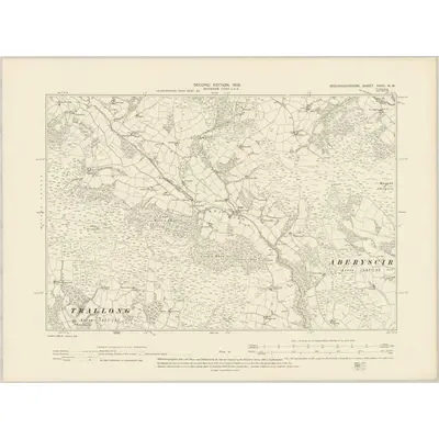 1903 Map of Brecknockshire XXVII.NW, 1905 Print
