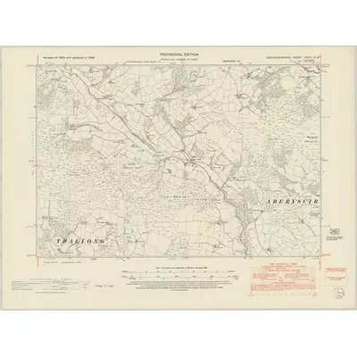 1948 Map of Brecknockshire XXVII.NW, 1952 Print