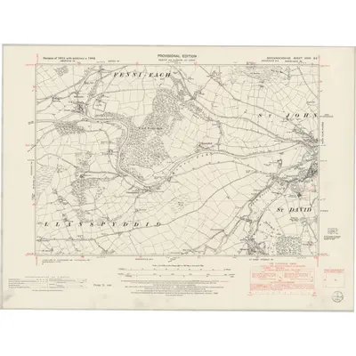 1948 Map of Brecknockshire XXVII.SE, 1953 Print
