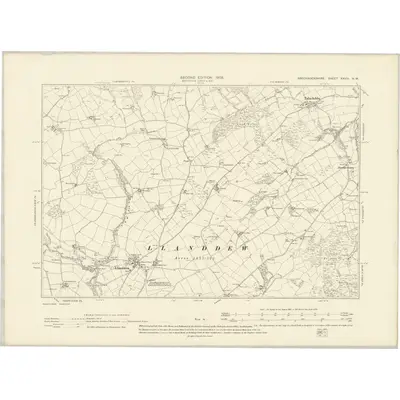 1903 Map of Brecknockshire XXVIII.NW, 1905 Print
