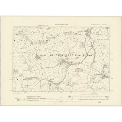 1903 Map of Brecknockshire XXVIII.SE, 1905 Print