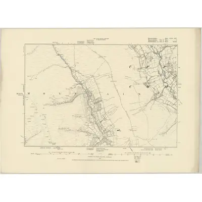1880 Map of Brecknockshire XXX.SW, 1887 Print