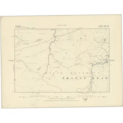 1885 Map of Brecknockshire XXXI.NE, 1886 Print