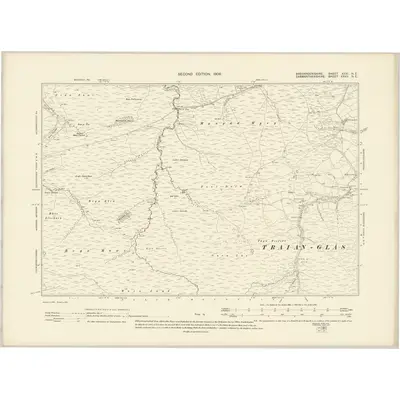 1903 Map of Brecknockshire XXXI.NE, 1906 Print
