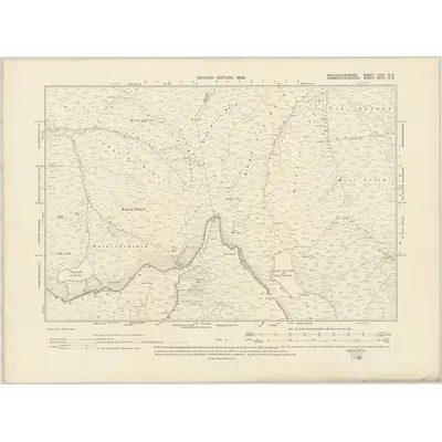 1903 Map of Brecknockshire XXXI.SE, 1906 Print