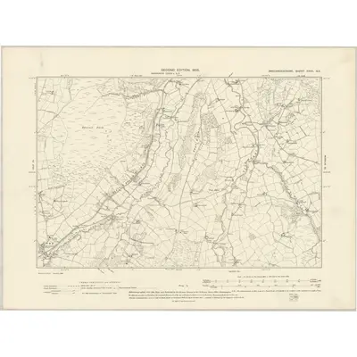1903 Map of Brecknockshire XXXII.NE, 1905 Print
