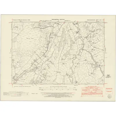 1948 Map of Brecknockshire XXXII.NE, 1953 Print