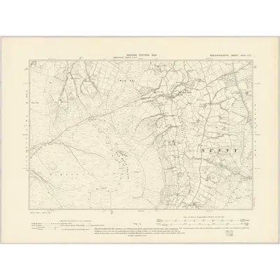 1903 Map of Brecknockshire XXXII.SE, 1905 Print