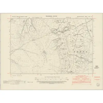 1948 Map of Brecknockshire XXXII.SE, 1953 Print