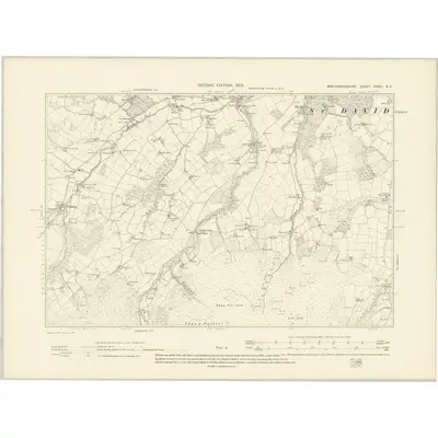 1903 Map of Brecknockshire XXXIII.NE, 1905 Print