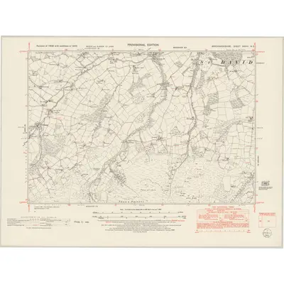 1948 Map of Brecknockshire XXXIII.NE, 1953 Print