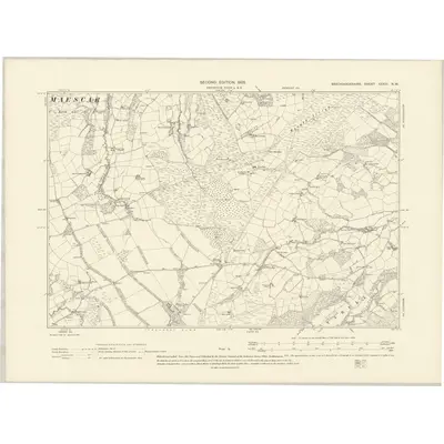 1903 Map of Brecknockshire XXXIII.NW, 1905 Print