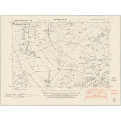 1948 Map of Brecknockshire XXXIII.NW, 1953 Print