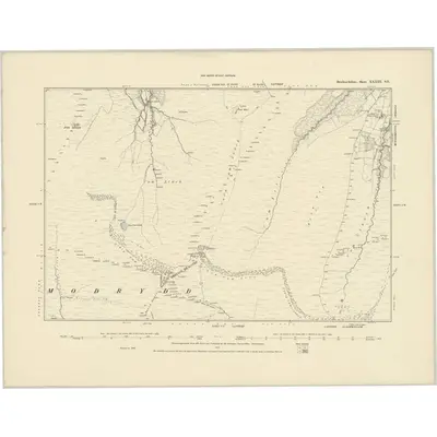 1886 Map of Brecknockshire XXXIII.SE, 1887 Print
