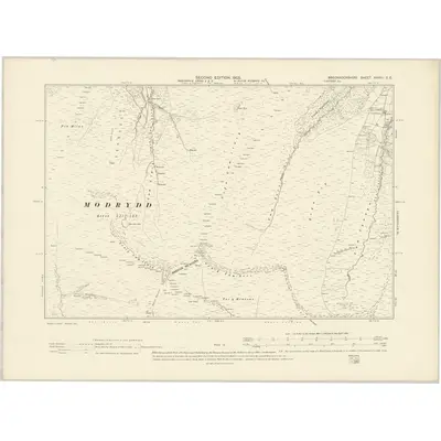 1903 Map of Brecknockshire XXXIII.SE, 1905 Print