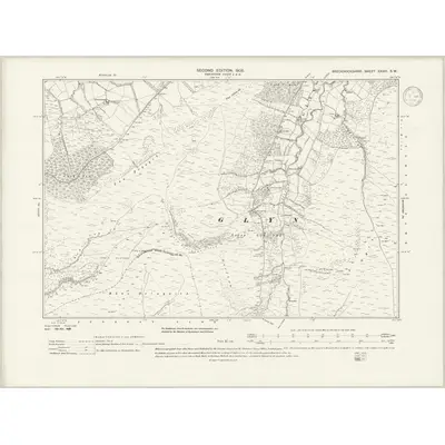 1903 Map of Brecknockshire XXXIII.SW, 1938 Print