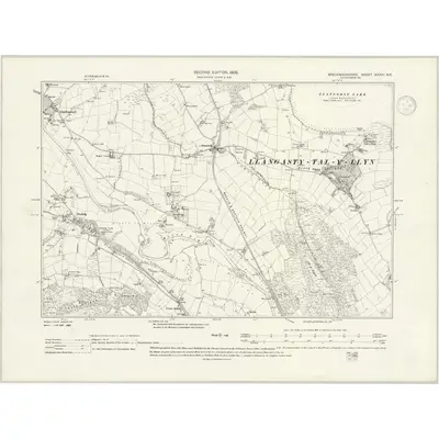 1903 Map of Brecknockshire XXXIV.NE, 1938 Print