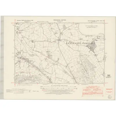 1948 Map of Brecknockshire XXXIV.NE, 1953 Print