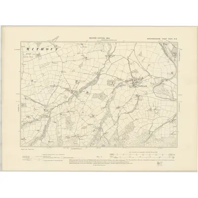 1903 Map of Brecknockshire XXXIV.NW, 1905 Print