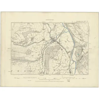 1886 Map of Brecknockshire XXXIV.SE, 1887 Print