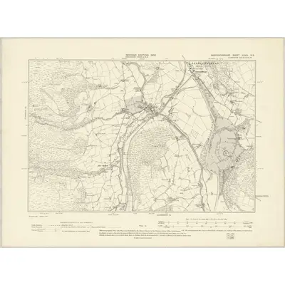 1903 Map of Brecknockshire XXXIV.SE, 1905 Print