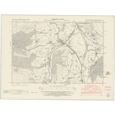 1948 Map of Brecknockshire XXXIV.SE, 1953 Print