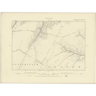 1886 Map of Brecknockshire XXXIV.SW, 1887 Print