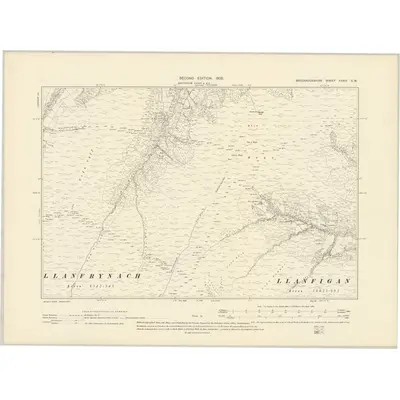 1903 Map of Brecknockshire XXXIV.SW, 1905 Print