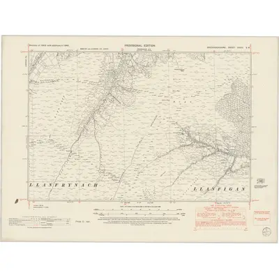 1948 Map of Brecknockshire XXXIV.SW, 1953 Print