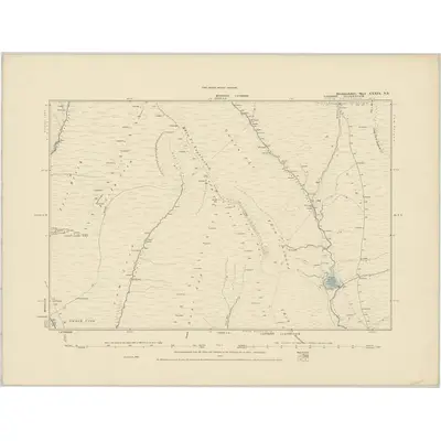 1885 Map of Brecknockshire XXXIX.NE, 1886 Print