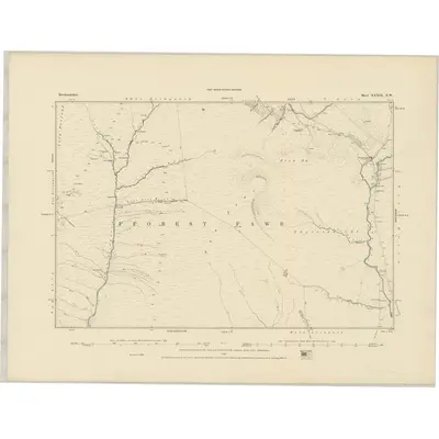 1884 Map of Brecknockshire XXXIX.NW, 1885 Print