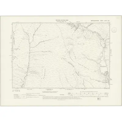 1903 Map of Brecknockshire XXXIX.NW, 1937 Print