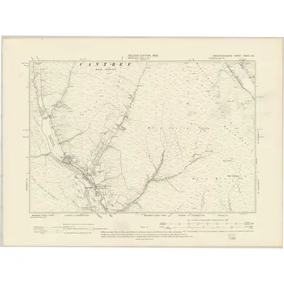 1903 Map of Brecknockshire XXXIX.SE, 1905 Print
