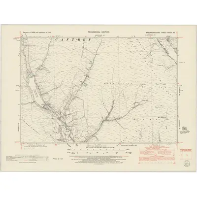 1948 Map of Brecknockshire XXXIX.SE, 1953 Print