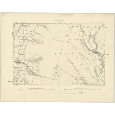 1886 Map of Brecknockshire XXXV.NE, 1887 Print