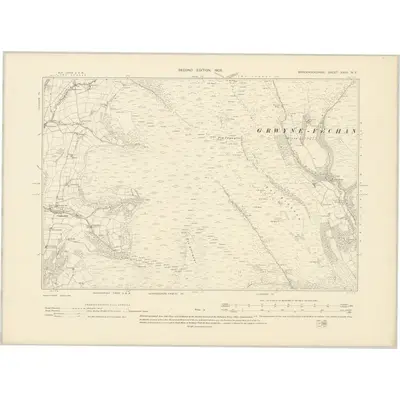 1903 Map of Brecknockshire XXXV.NE, 1905 Print