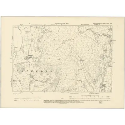 1903 Map of Brecknockshire XXXV.NW, 1905 Print