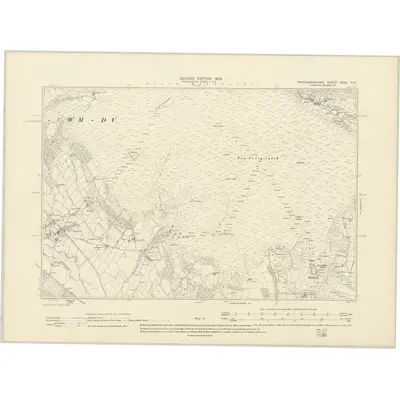 1903 Map of Brecknockshire XXXV.SE, 1905 Print