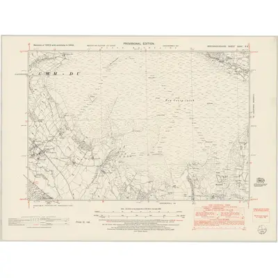 1948 Map of Brecknockshire XXXV.SE, 1953 Print