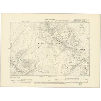 1903 Map of Brecknockshire XXXVI.NW, 1905 Print